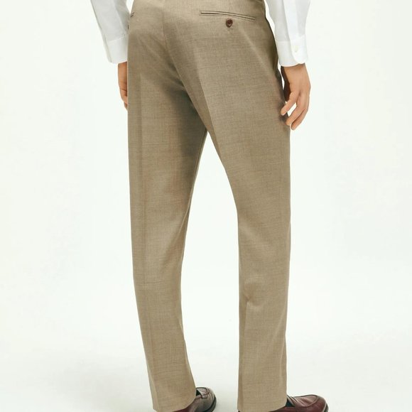 NEW  BROOKS BROTHERS Classic Fit Wool 1818 Men's Dress Pants Size 34 x 32 Tan - Picture 2 of 4